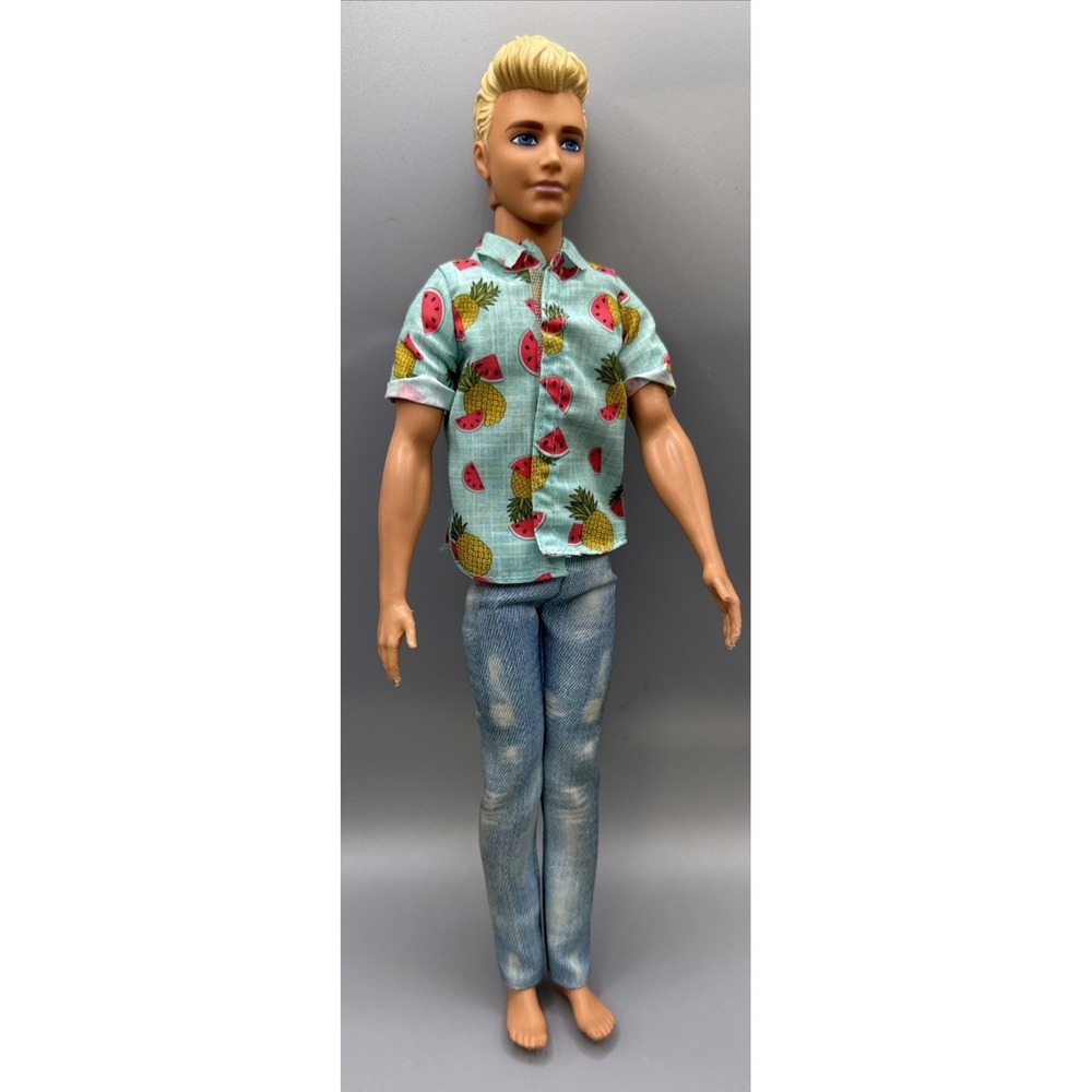 Barbie Fashionistas Ken Doll‎ in pineapple & watermelon print shirt